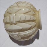 Ceiling light or lamp to be installed, art Deco globe in ivory opaline