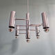 Geometric chandelier in chrome metal, design by Gaetano Sciolari, 1970.