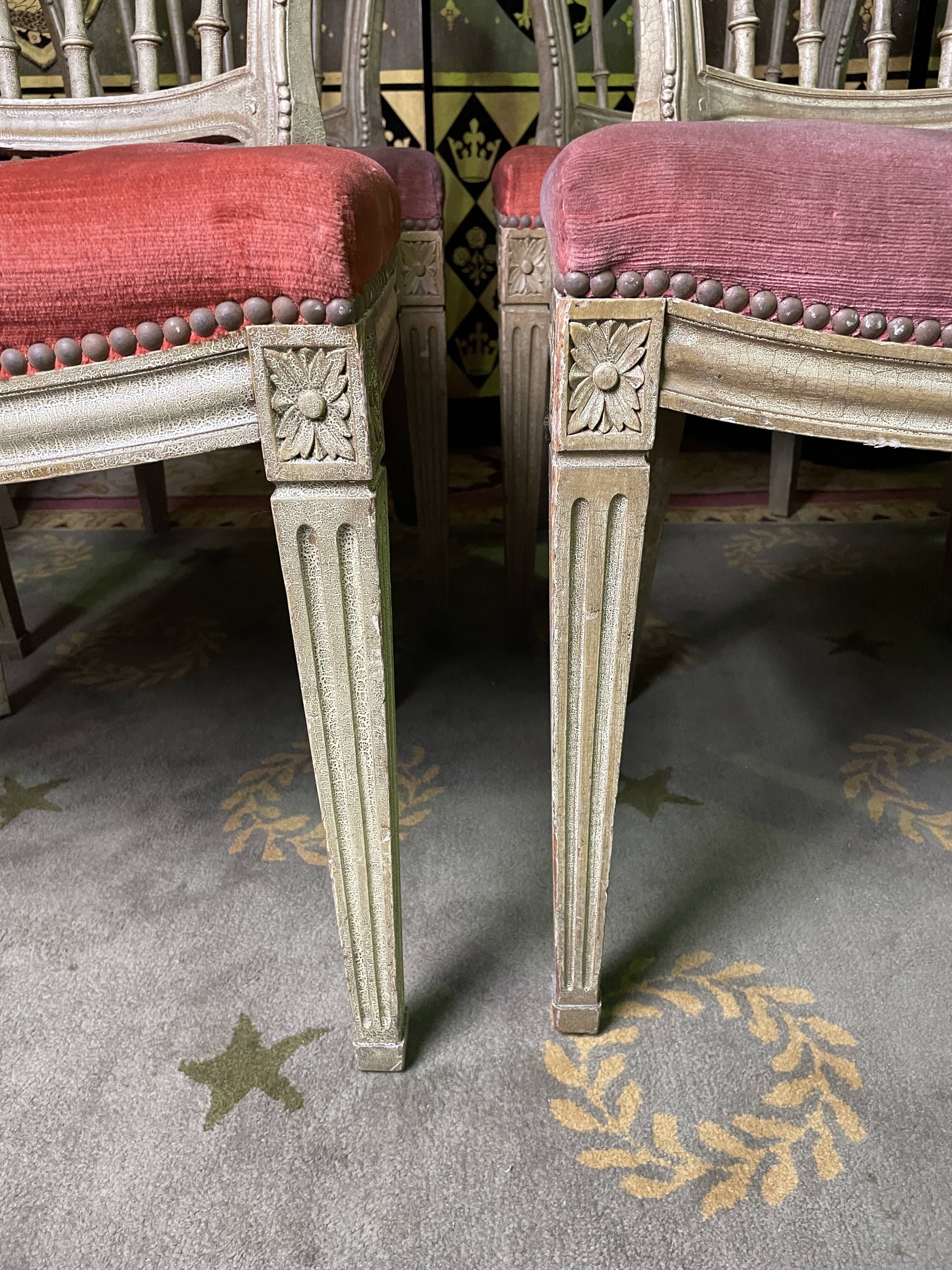 Suite of 8 chairs bars style Louis XVI 1950