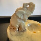 Empty vintage pocket elephant in carved marble from the 70s
