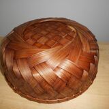 Two wicker and woven bamboo baskets