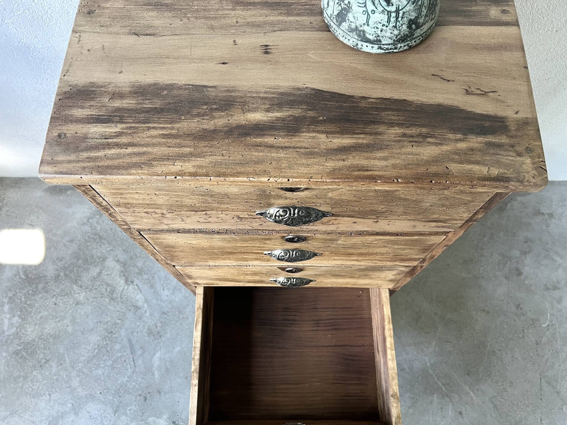 Small old vertical craft cabinet with 5 drawers
