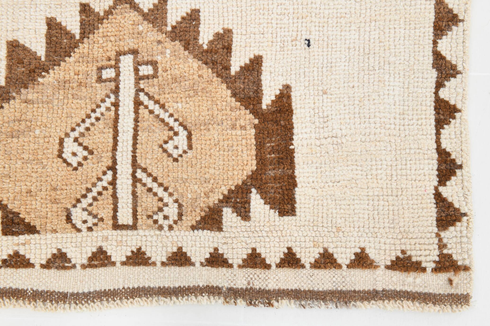 3x11 Brown Beige Persian Kilim Runner Rug, 107x333Cm