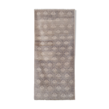 Vintage midcentury karapinar floral brown wool rug