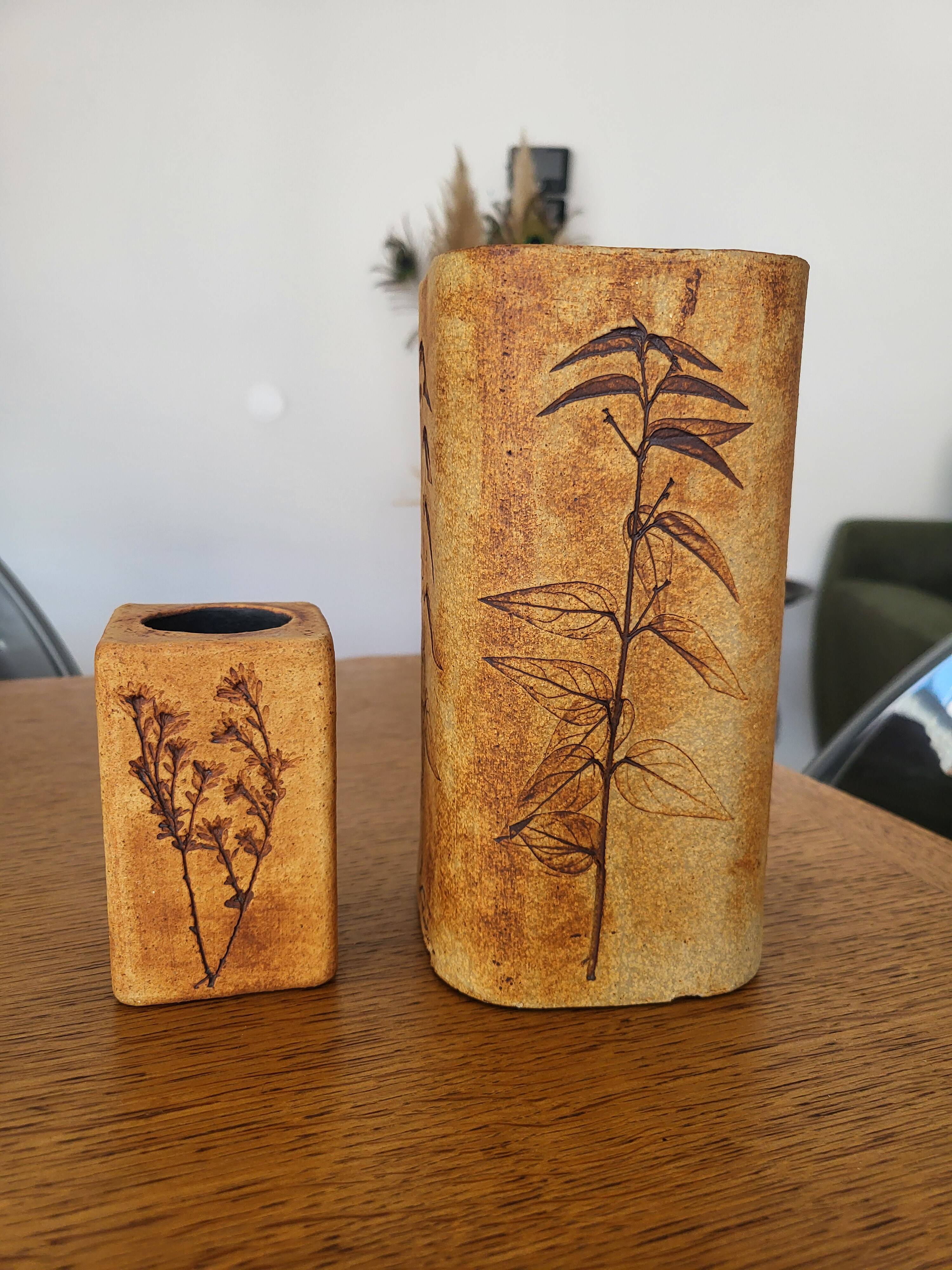 2 herbarium vases by Raymonde Leduc, Vallauris