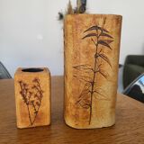 2 herbarium vases by Raymonde Leduc, Vallauris