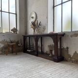 Oak console with white marble top 1970