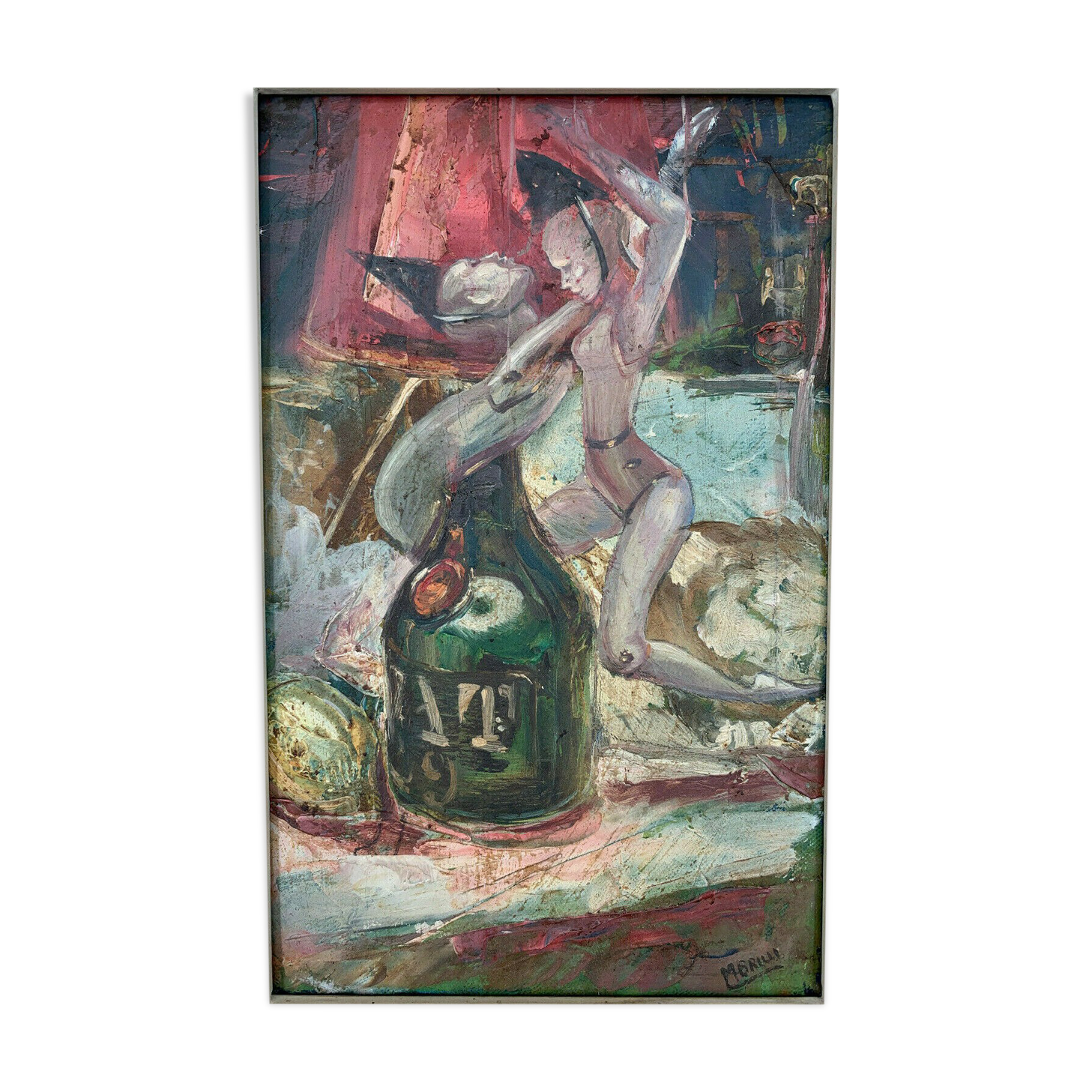 OIL ON CANVAS STILL LIFE BY MARIUS ZABINSKI 20TH