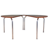 Table demi-ronde en teck, design danois, années 1970, fabricant: Bent Krogh