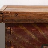 Ancienne malle de rangement à motifs floraux (c.1865)