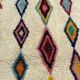 M'rirt Berber rug in cream wool with coloured patterns, 160 × 190 cm