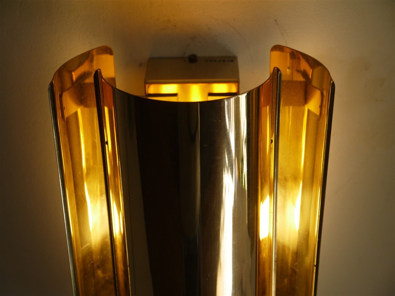 Pair of Scandinavian brass wall lamps from Falkenberg 1970