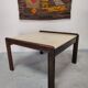 Vintage coffee table wood and travertine
