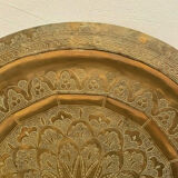 Chic vintage ethnic decorative oriental engraved copper plate