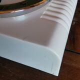 Rectangular silent vintage wall pendulum clock "Jaz white green"