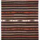 %100 Wool Striped Moroccan Pattern Turkish Kilim Rug, 181x305 Cm