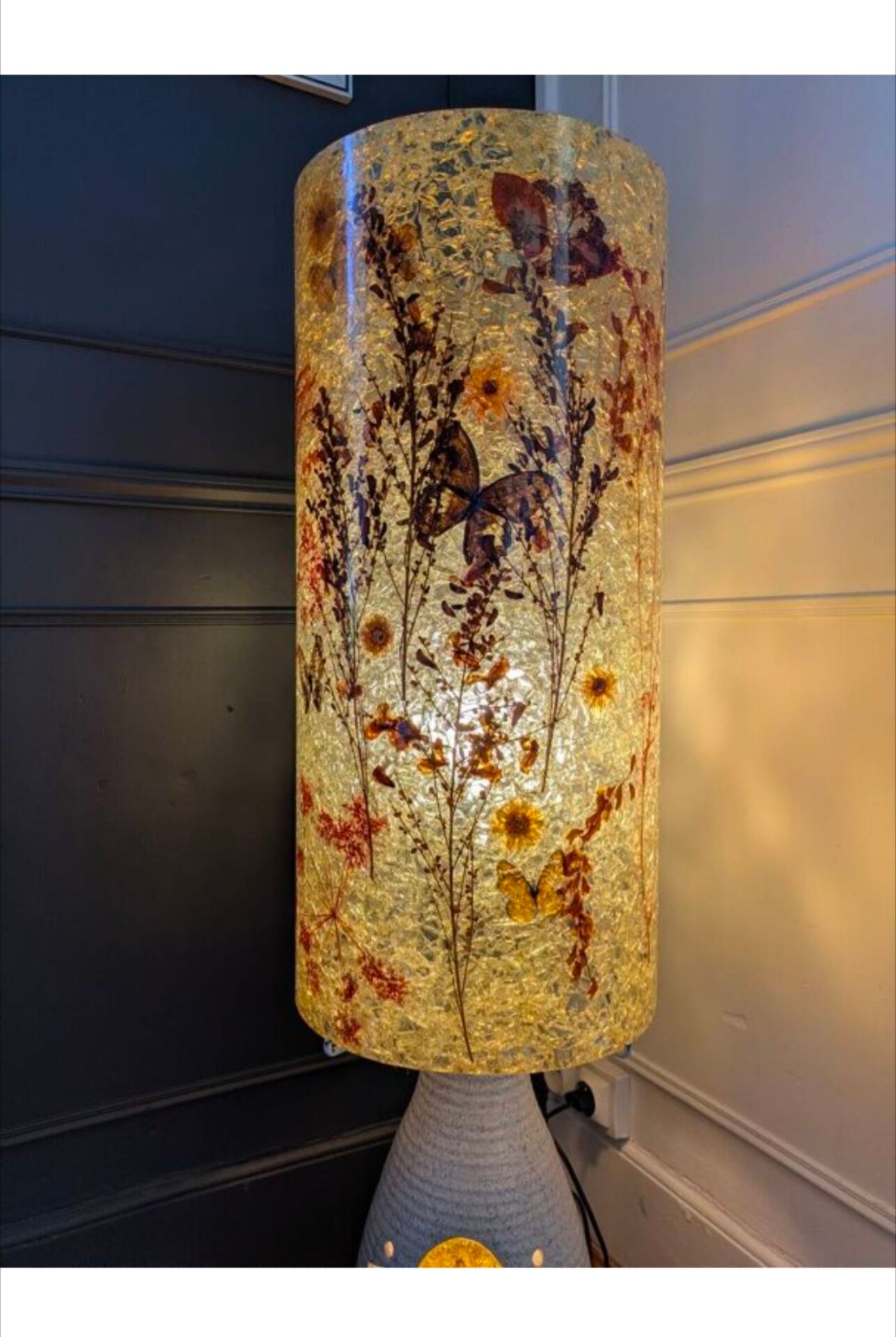 Lampe Accolay de sol rare et monumentale 116cm.