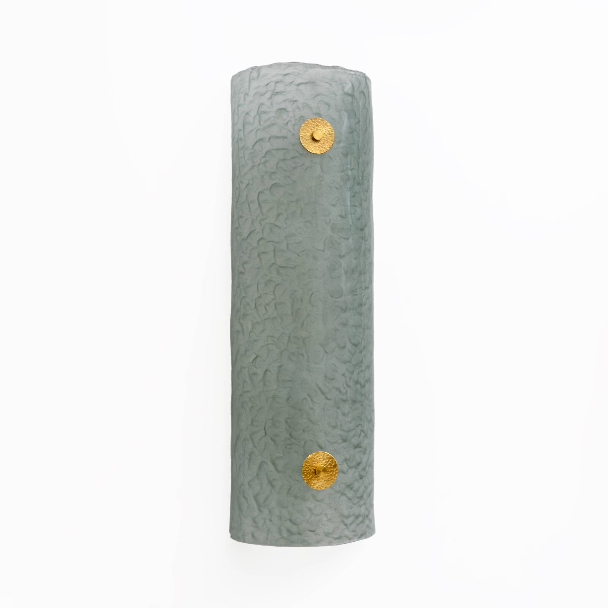 Pair of Modern Italian Murano Glass Green Water and Brass Wall Sconces