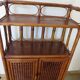Retro-modernist - Sideboard-bookcase-2 doors-wood-rattan-cane-1960s