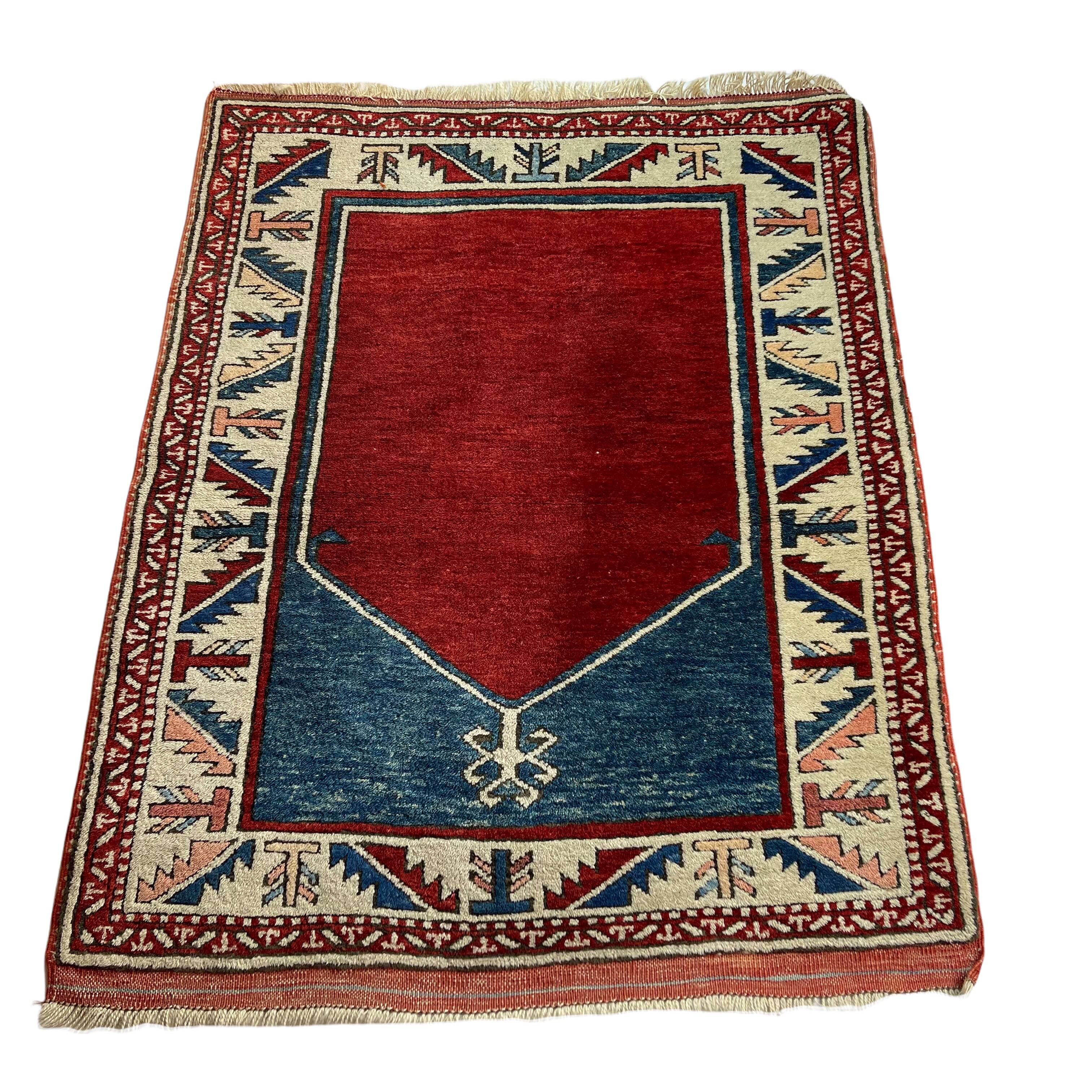 Vintage Afghan kazak  Rug ,Feiner Handgeknüpfter Orientteppich Afghan Kazak Teppich, 110X87 cm