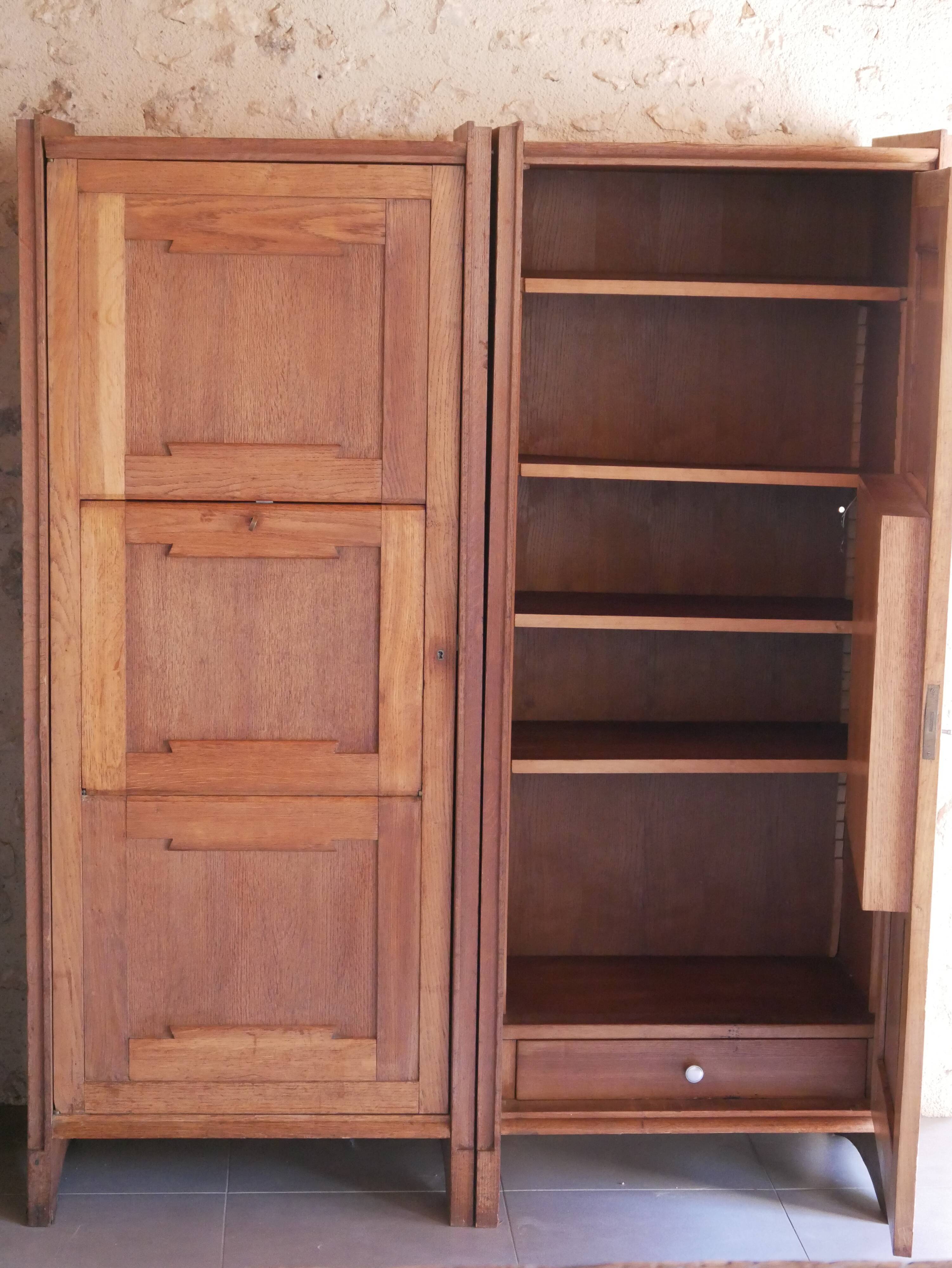 Pair of twin secretary cabinets