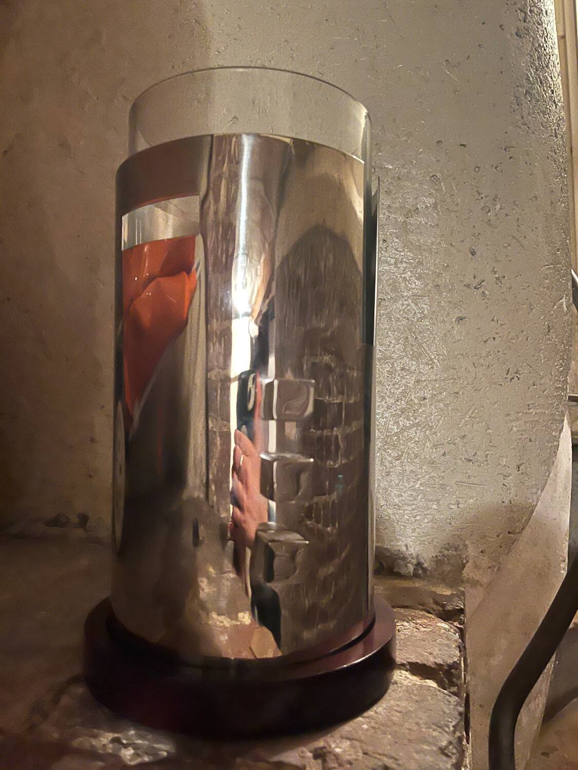 Garance Vallée for Monoprix. Chrome-plated metal and glass vase