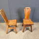 Vintage oak brutalist chairs, 1970s set of 4
