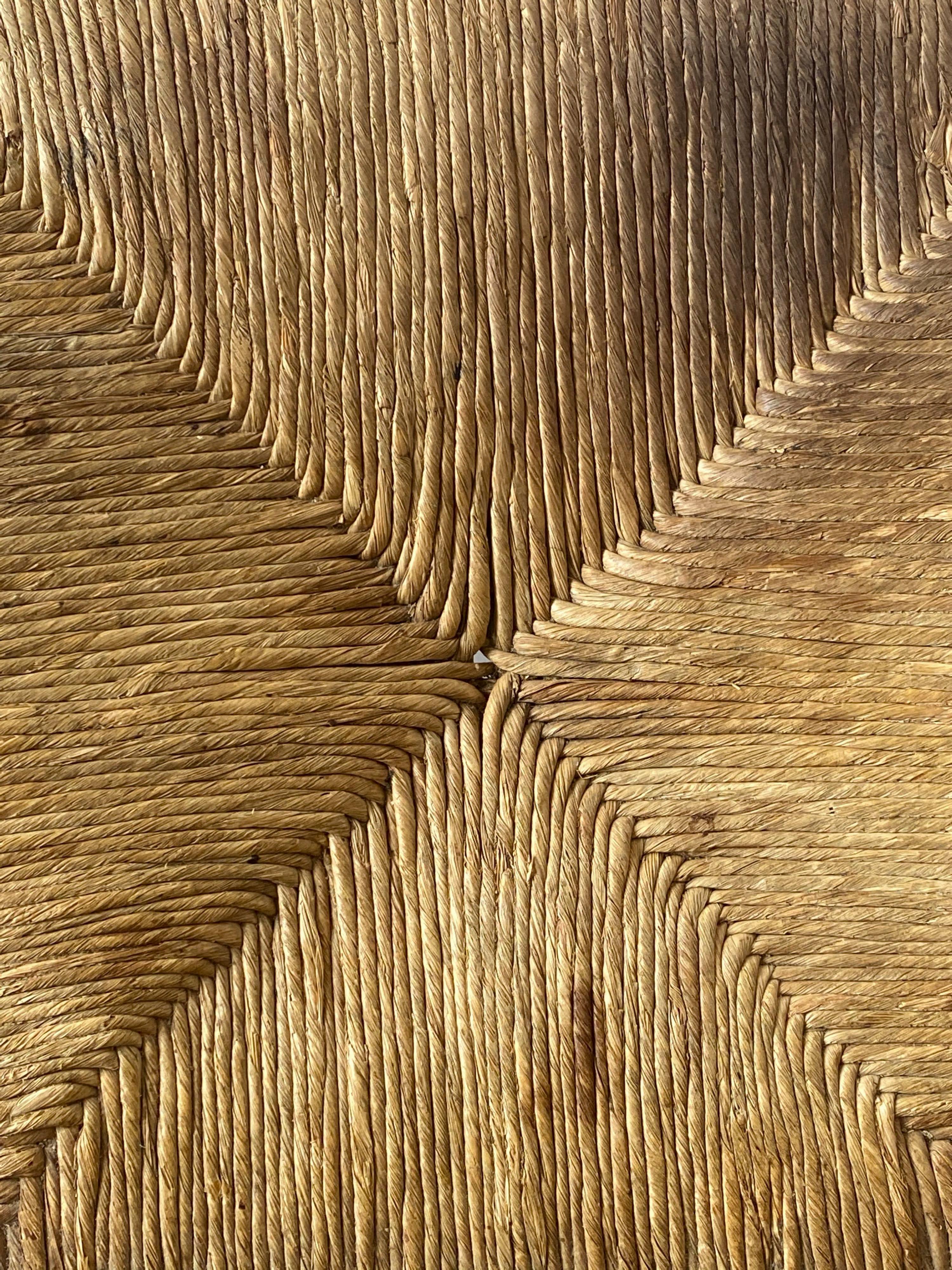 4 wooden and straw country chairs