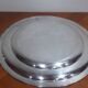 Very Pretty Set of 2 Round Silver-Plated Metal Dishes, Art Deco Orbrille