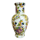 Important porcelain vase with floral decoration – Asian style – 20th century