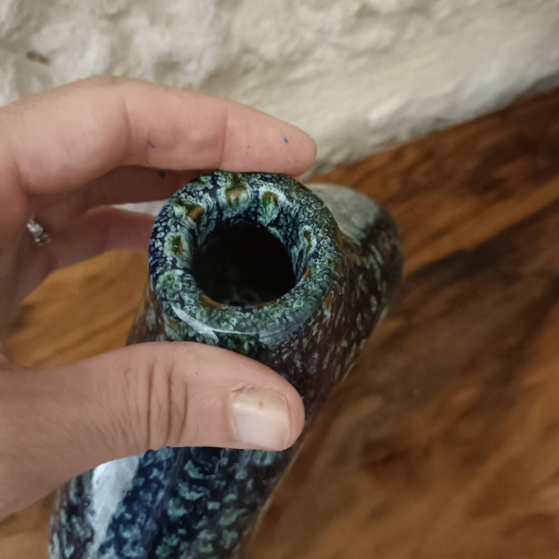 Vase, bougeoir en céramique émaillée