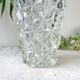 Small vintage glass vase with geometric pattern