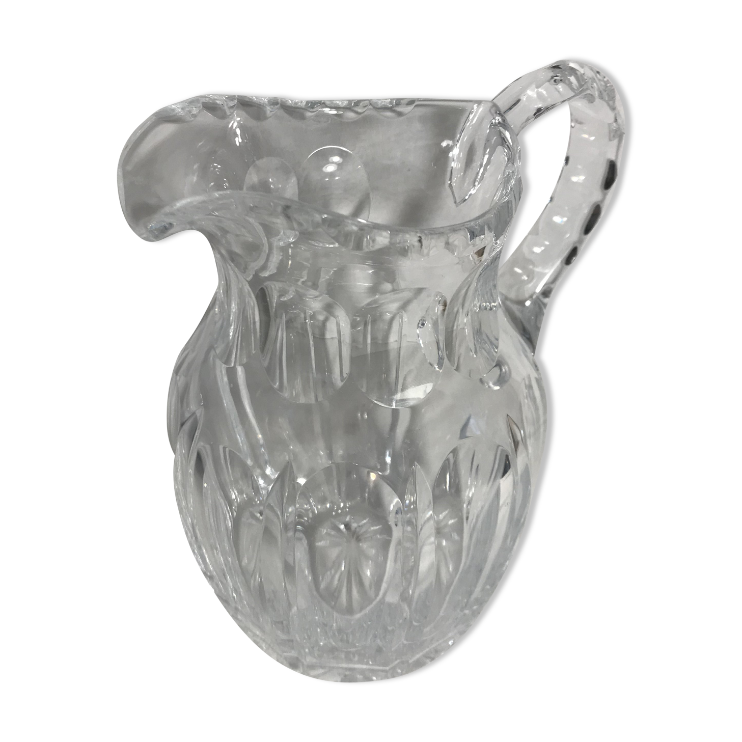Former pitcher ewer molded crystal polished jug vintage