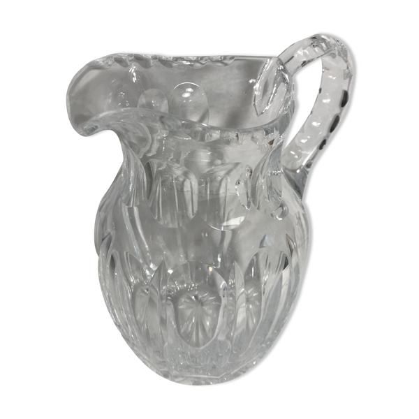 Pichet aiguière cristal moulé taillé verseuse vintage