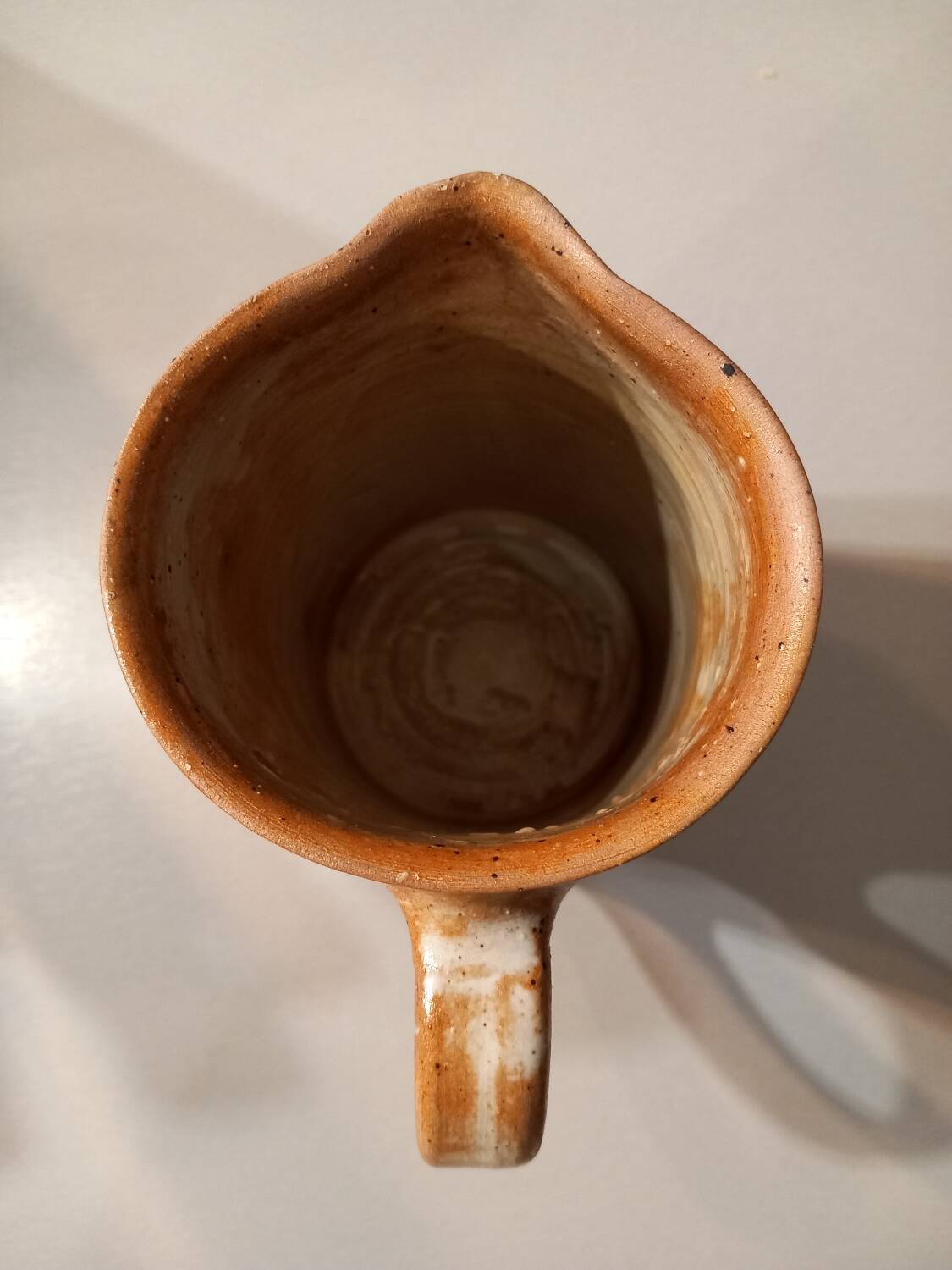 Pitcher/water or milk pot, old, in glazed stoneware