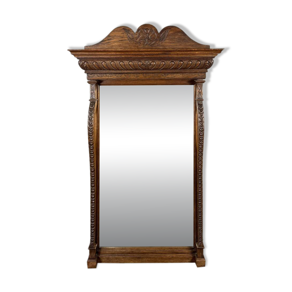 Grand miroir en bois sculpté, fin XIXe siècle
