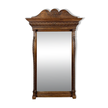 Grand miroir en bois sculpté, fin XIXe siècle