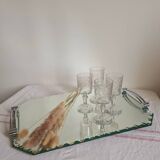 Art Deco beveled mirror tray