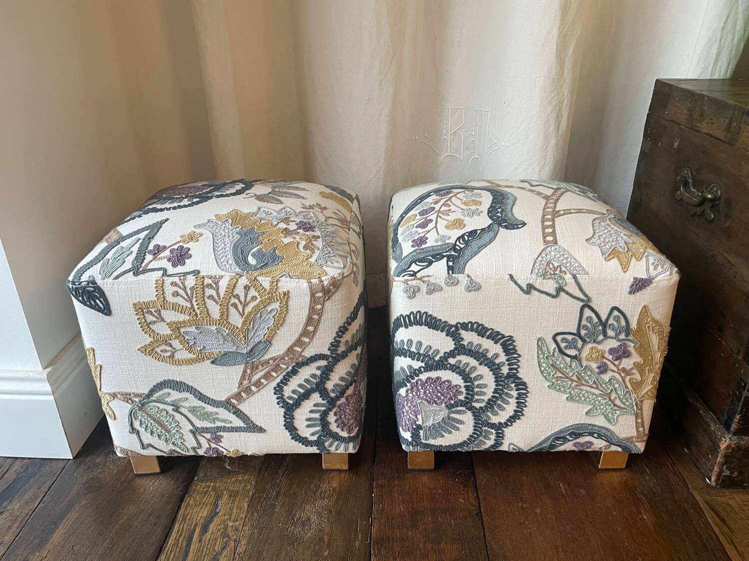 Pair of poufs