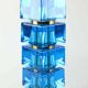 Carl Fagerlund table lamp for Orrefors blue glass and brass Sweden 1960