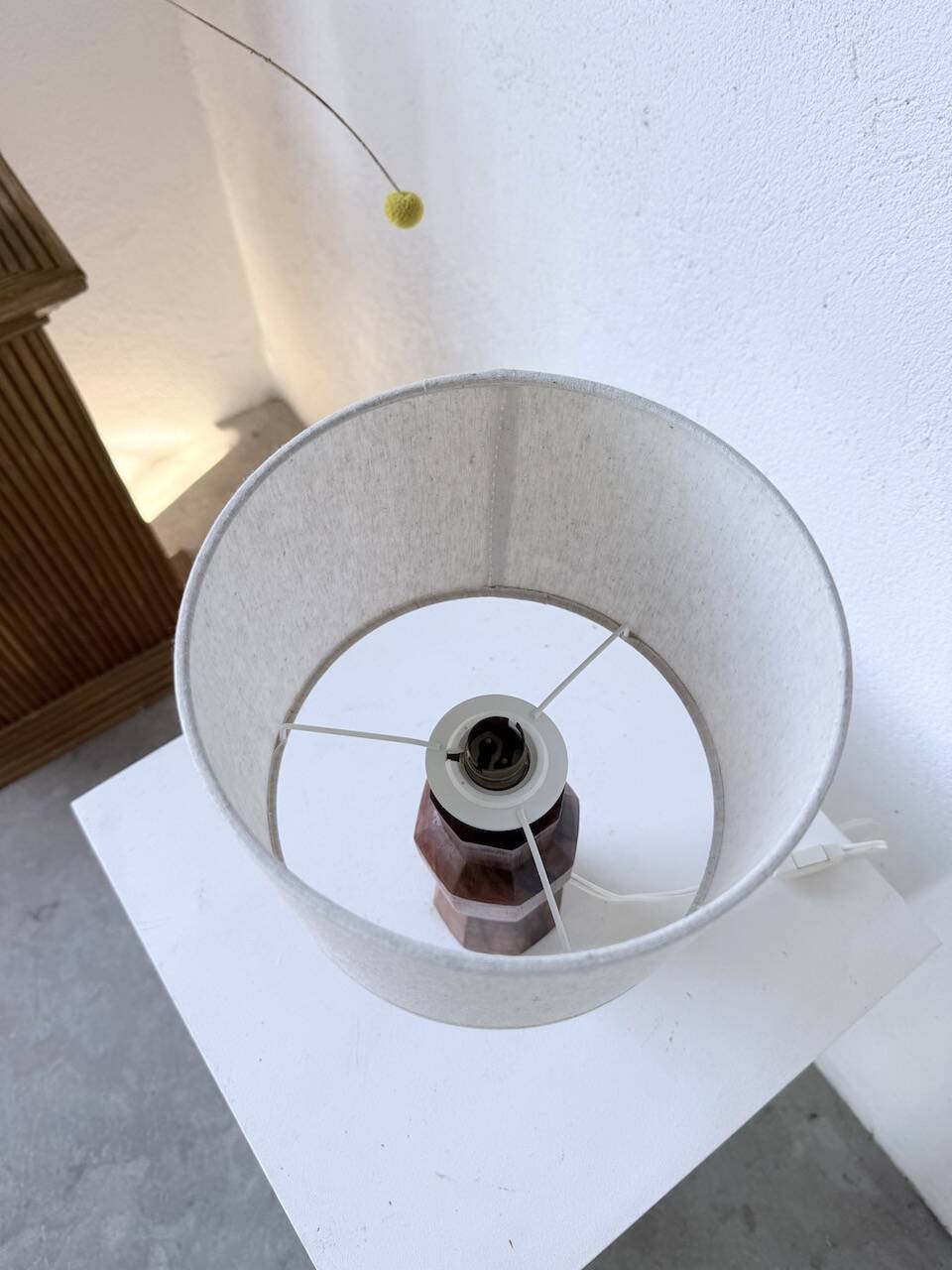 Brutalist walnut table lamp 1950