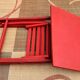 Folding children's desk made of painted wood