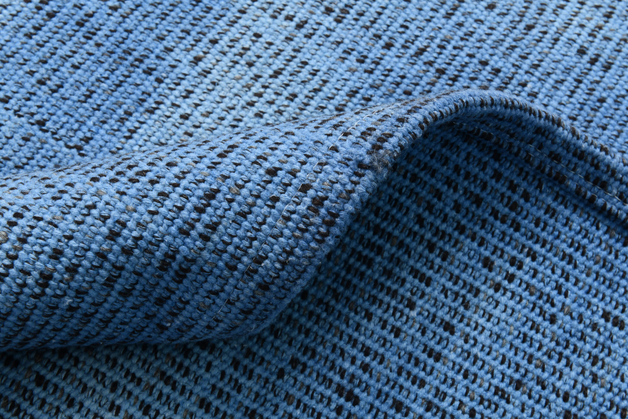 Shades of blue flatweave vintage rug 359x269cm