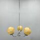 1950s Chrome & Frosted Glass Chandelier