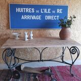 Table bois et fer forgé