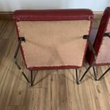 Pair of vintage burgundy red armchairs