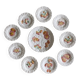 9 dessert plates and 1 barbotine dish from Sarreguemines