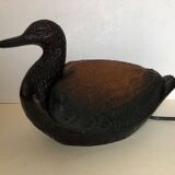 Lampe veilleuse canard en verre coloré