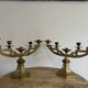 Paire de candélabres en bronze doré d'époque ART DECO
