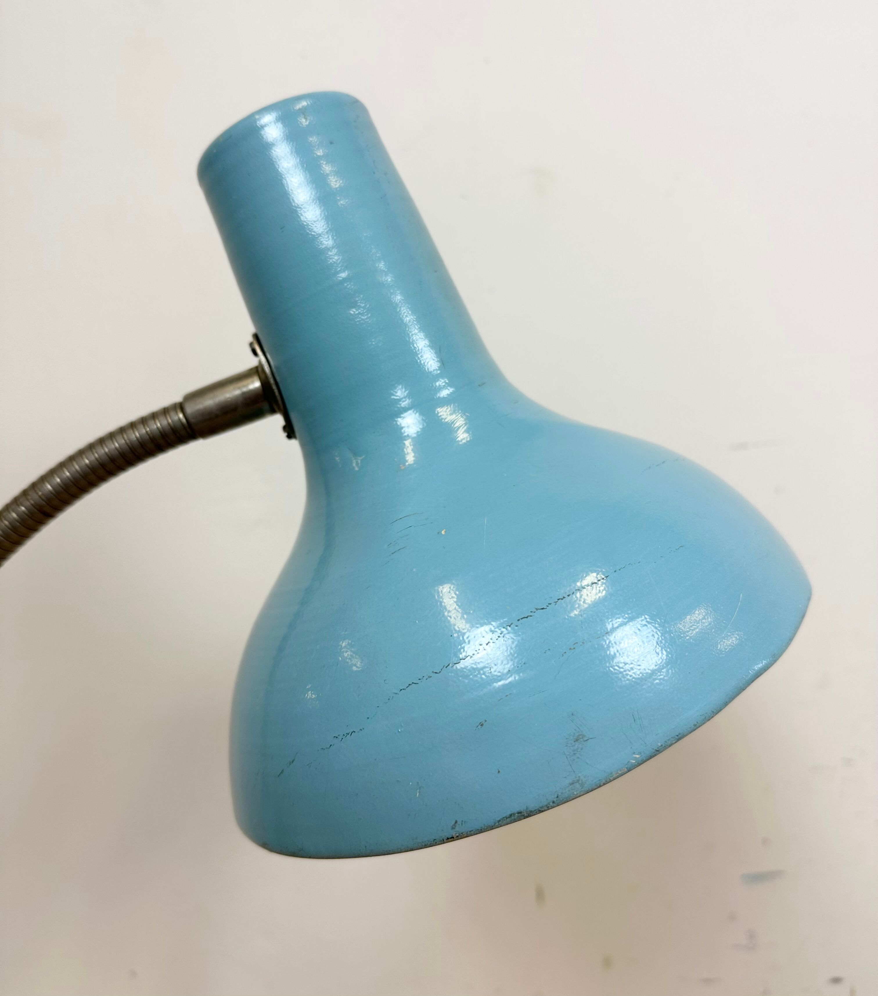 Blue Industrial Gooseneck Table Lamp, 1960s